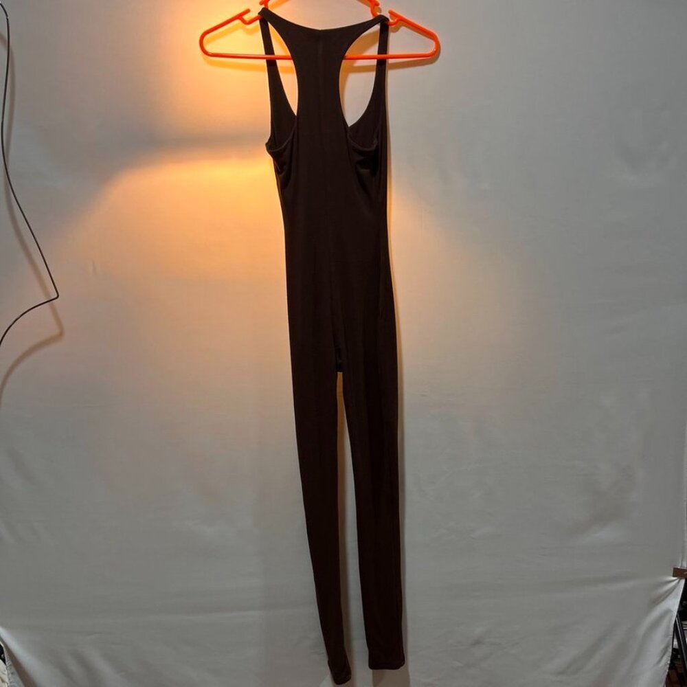 Naked Wardrobe Chocolate Racerback Bodysuit Jumpsuit XS - Picture 9 of 9